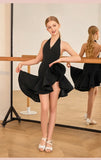 Petite Robe Noire Chic – Robe de Danse Latine Fille Été