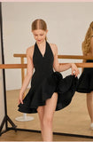 Petite Robe Noire Chic – Robe de Danse Latine Fille Été