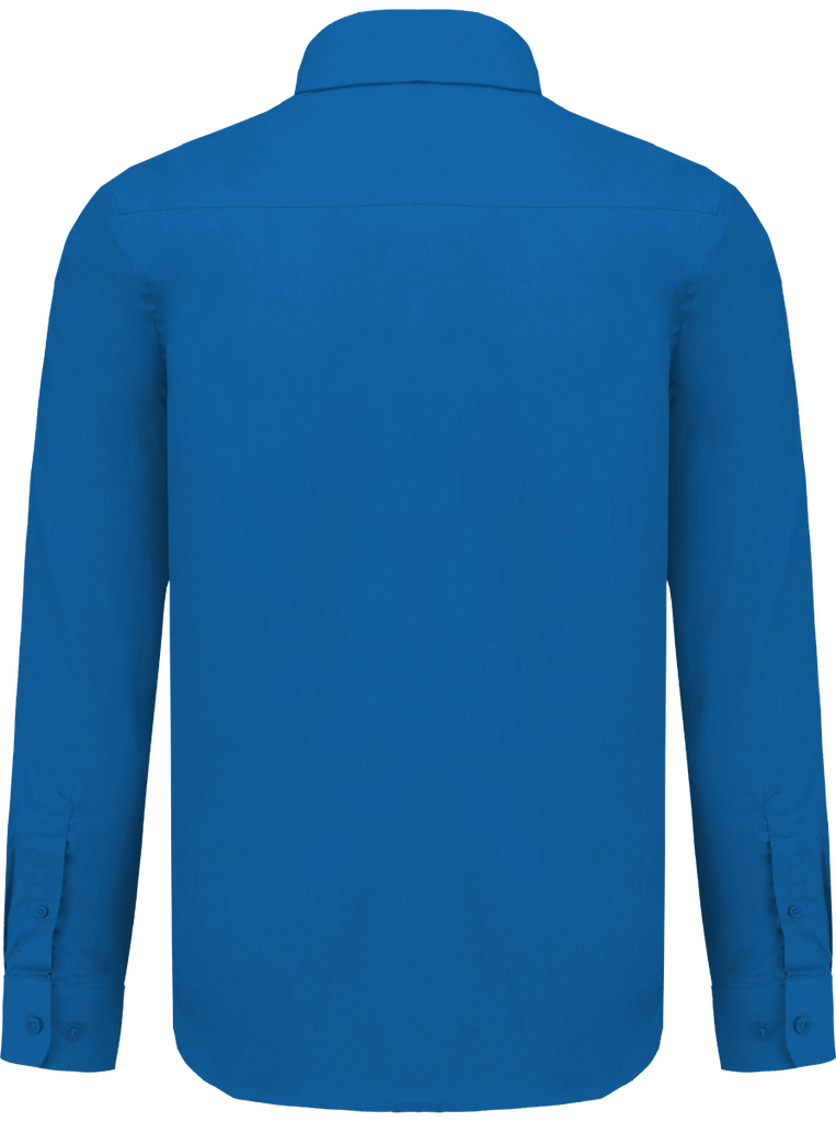 Chemise homme manches longues blanche, poche — Ethnic Blue