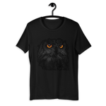T-shirt Unisexe à Manches Courtes Hibou Noir
