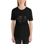 T-shirt Unisexe à Manches Courtes Hibou Noir