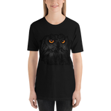 T-shirt Unisexe à Manches Courtes Hibou Noir