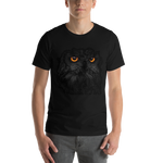 T-shirt Unisexe à Manches Courtes Hibou Noir