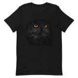 T-shirt Unisexe à Manches Courtes Hibou Noir