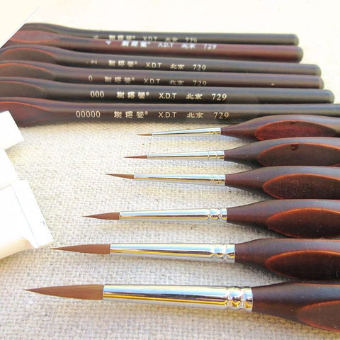 6 pièces de haute qualité crochet ligne stylo Fine aquarelle pinceau pour dessin professionnel Art Gouache peinture à l'huile pinceau Art fournitures