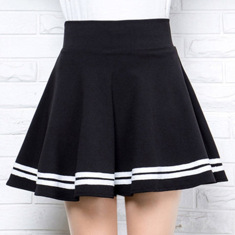 Jupe Mini Courte évasée en Polyester