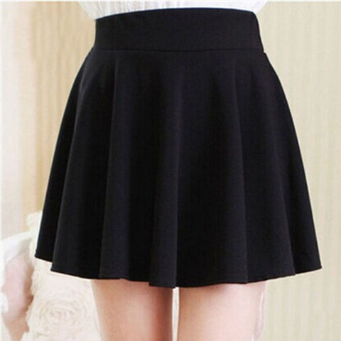 Jupe Mini Courte évasée en Polyester
