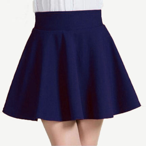 Jupe Mini Courte évasée en Polyester